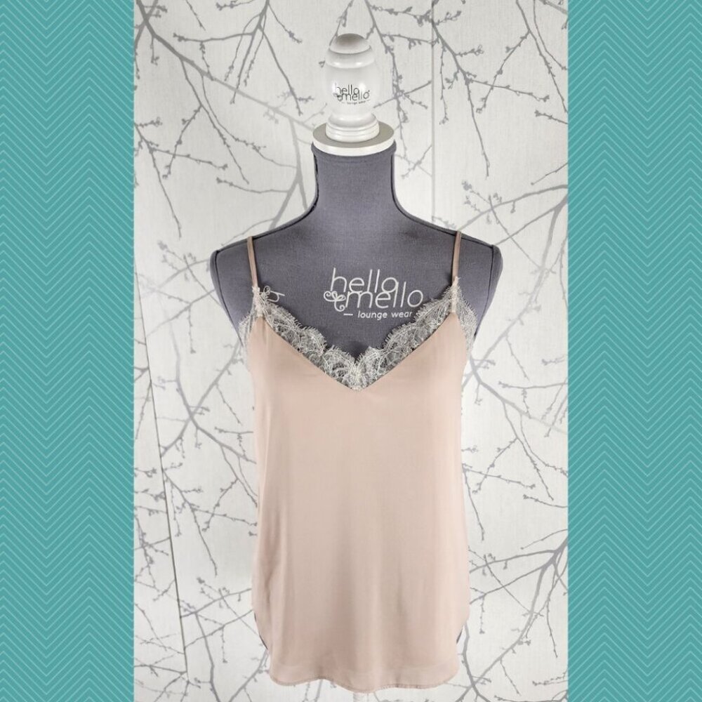 Babaton Blush Pink Lace Trim Strappy Cami Y2K